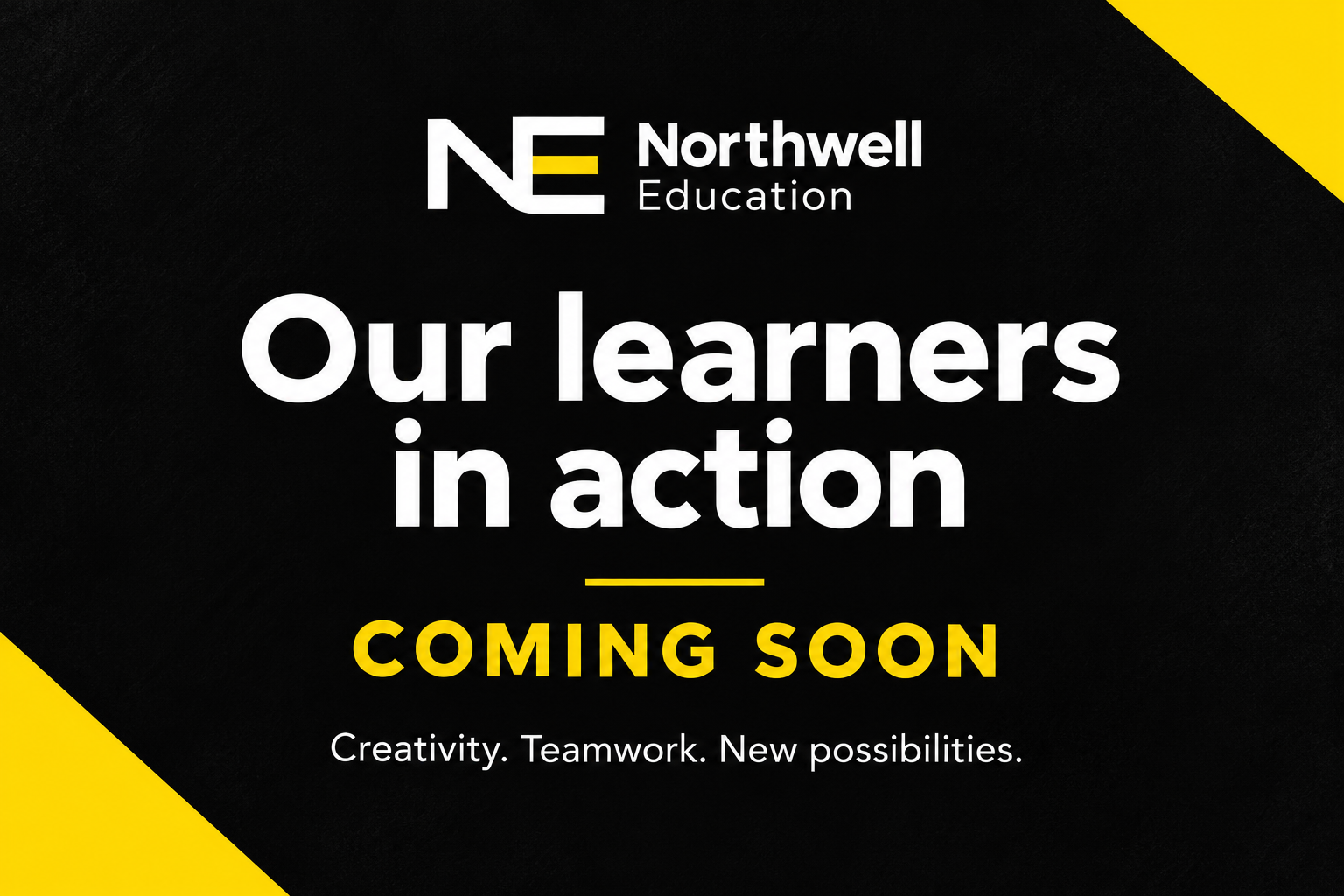 The Northwell Education classroom at Moortown Methodist Church Centre, showing branded programme banners, tables set up for small groups and yellow notebooks